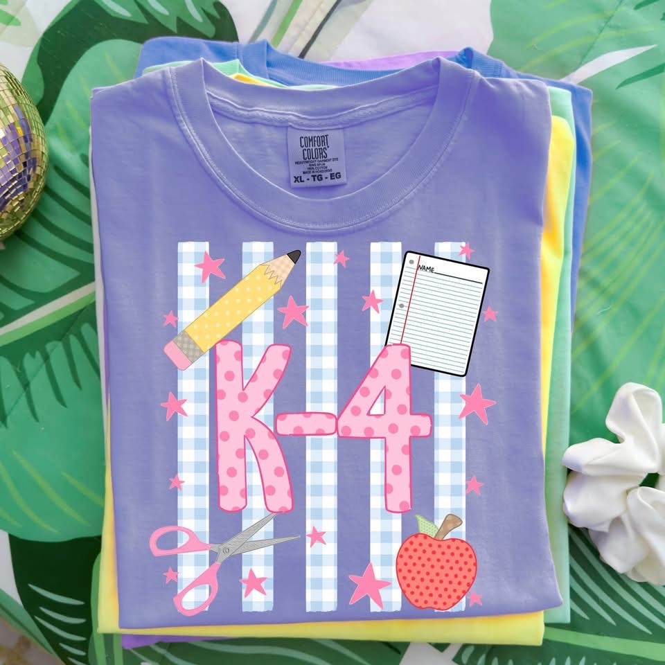 Girly Stripe Back-to-School Graphic Tee