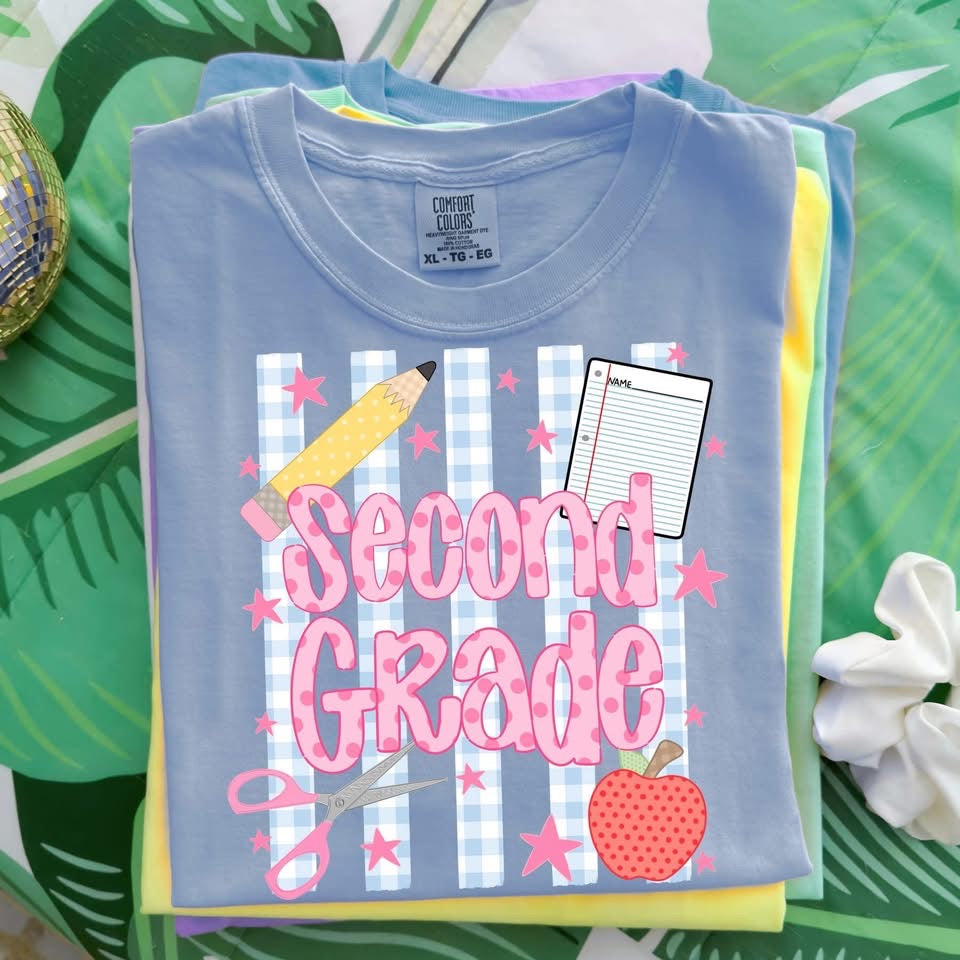 Girly Stripe Back-to-School Graphic Tee