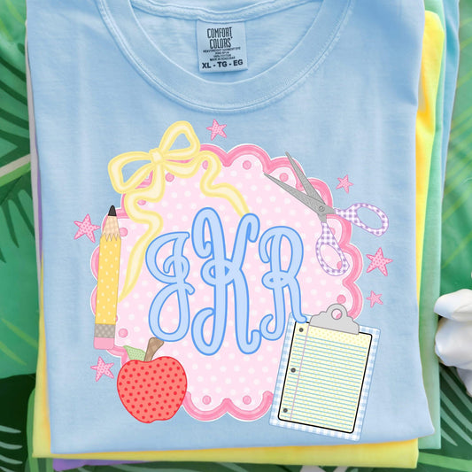 Back-to-School Monogram Graphic Tee