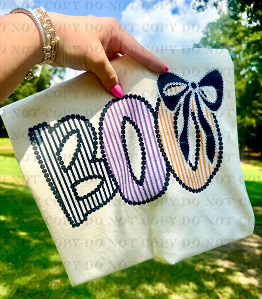 Boo Seersucker Tee-Comfort Colors