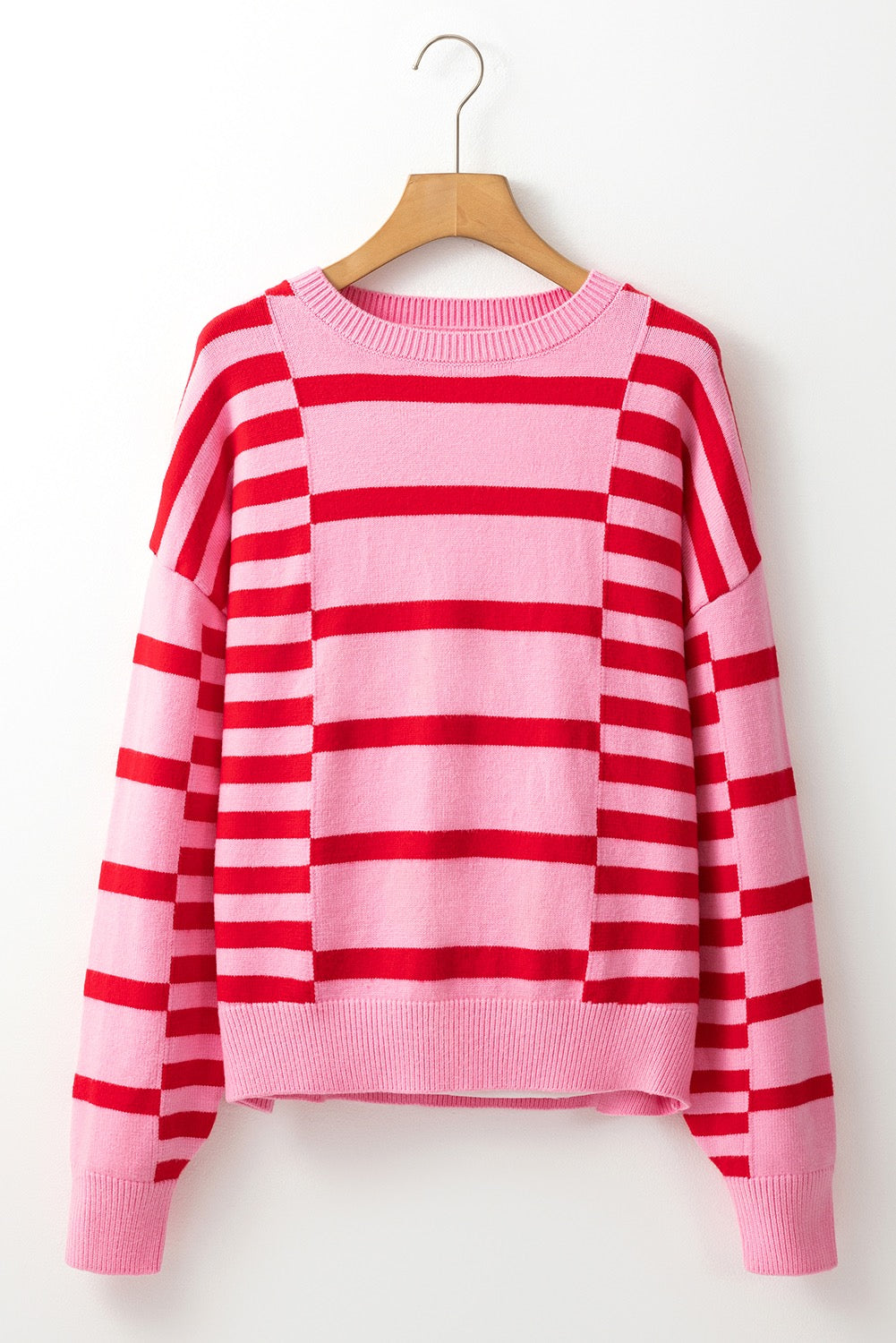 Pink and Red Striped Sweater December.