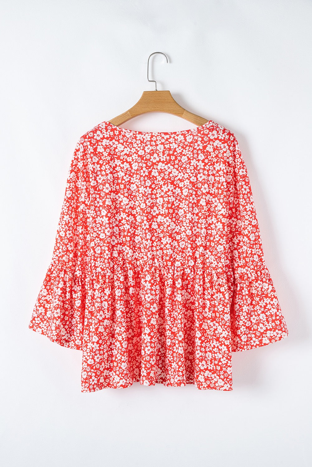 Red Floral Plus Size Blouse December.