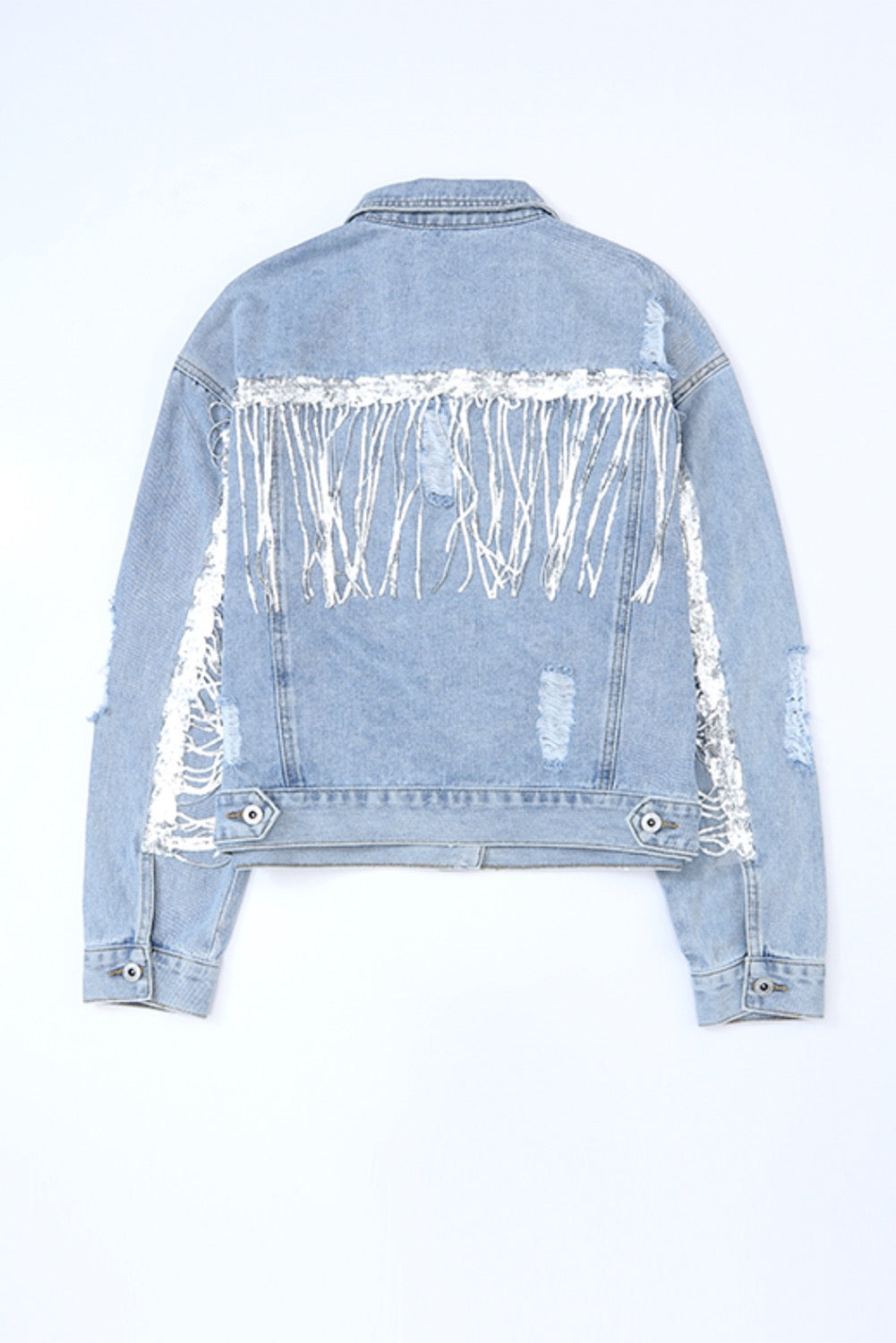 Sequin Fringe Denim Jacket December.