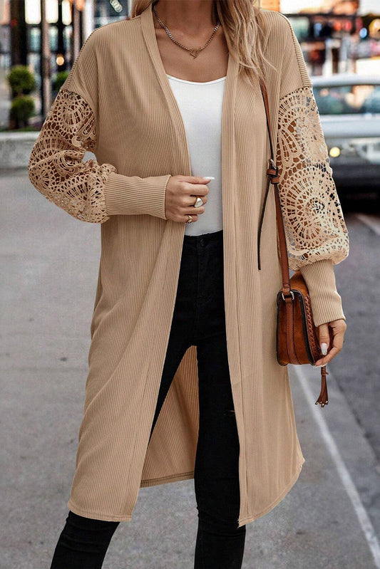Lace Ribbed Cardigan FB