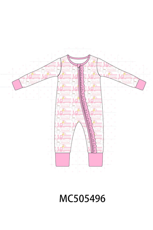 PO58 Pink the polar express print bamboo collection