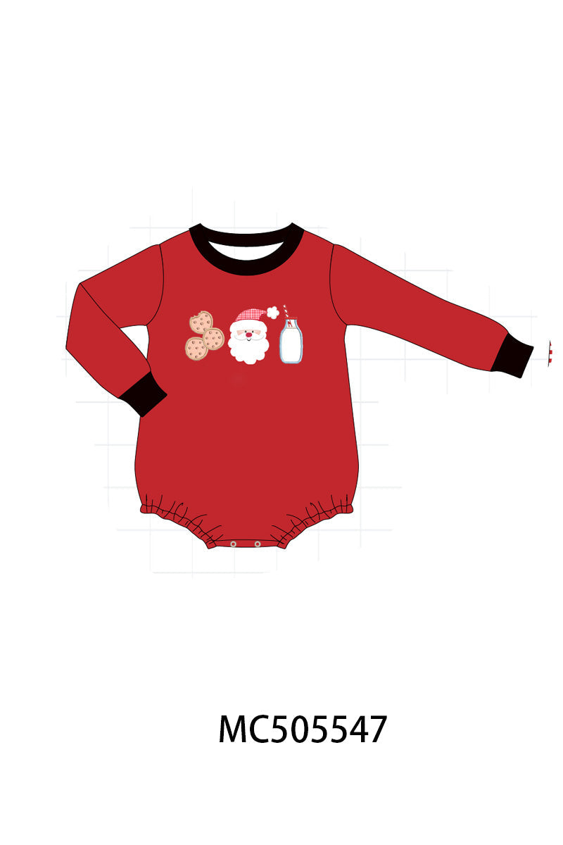 PO58 Red christmas santa claus biscuit milk applique collection