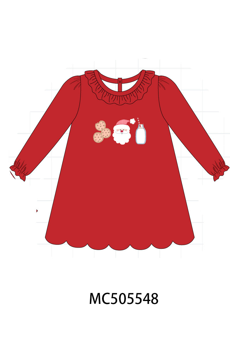 PO58 Red christmas santa claus biscuit milk applique collection