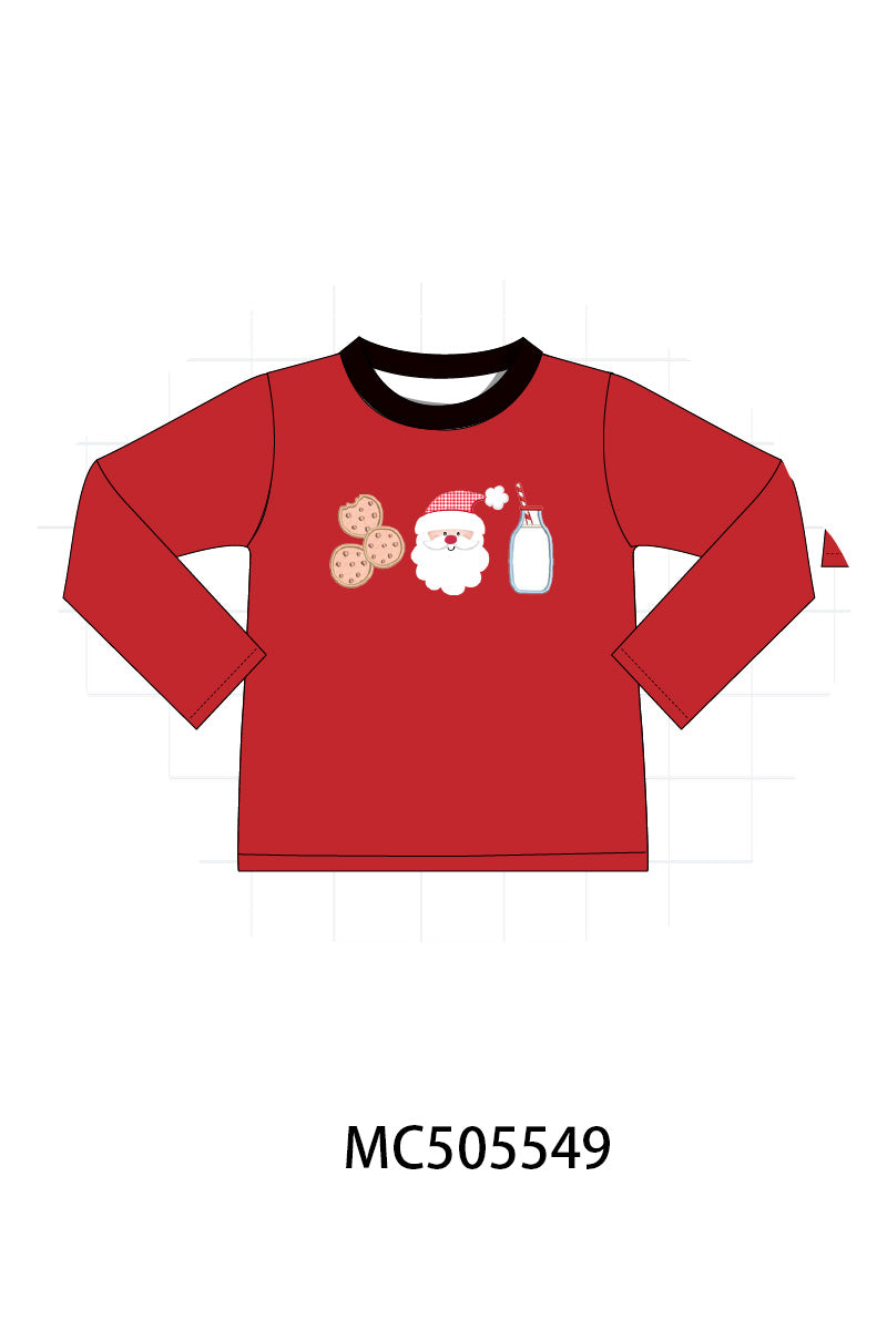 PO58 Red christmas santa claus biscuit milk applique collection