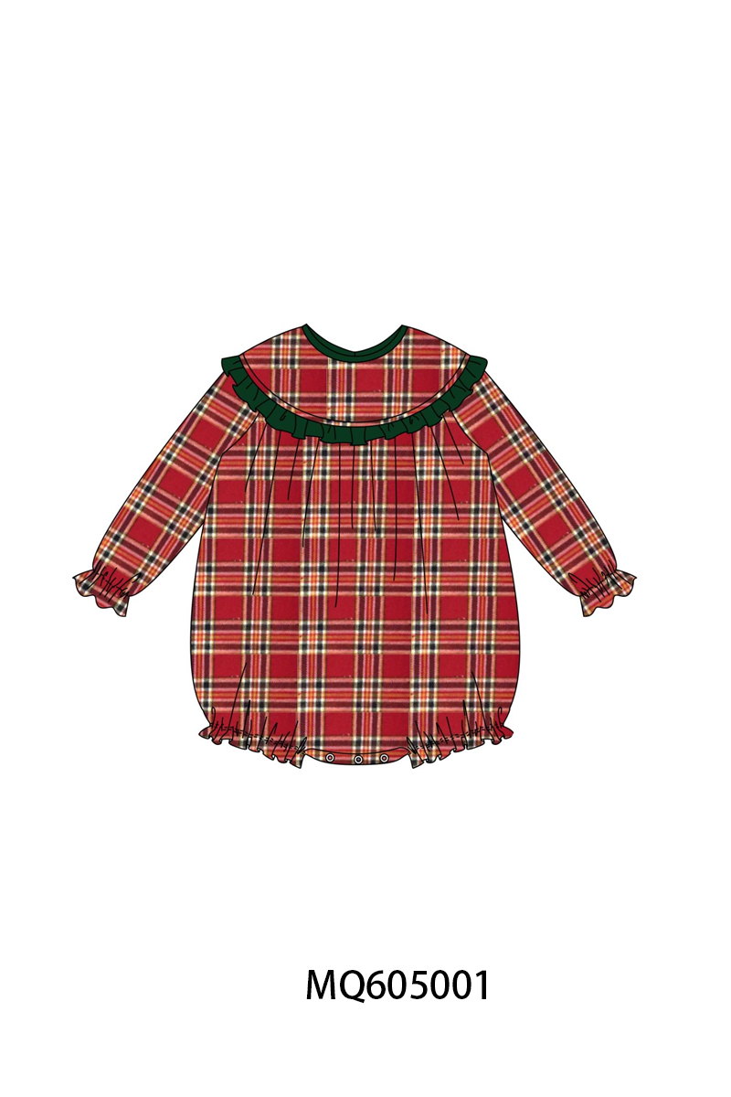 PO91 Red plaid ruffle collection
