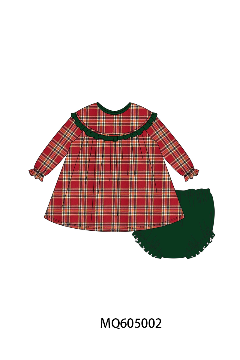 PO91 Red plaid ruffle collection