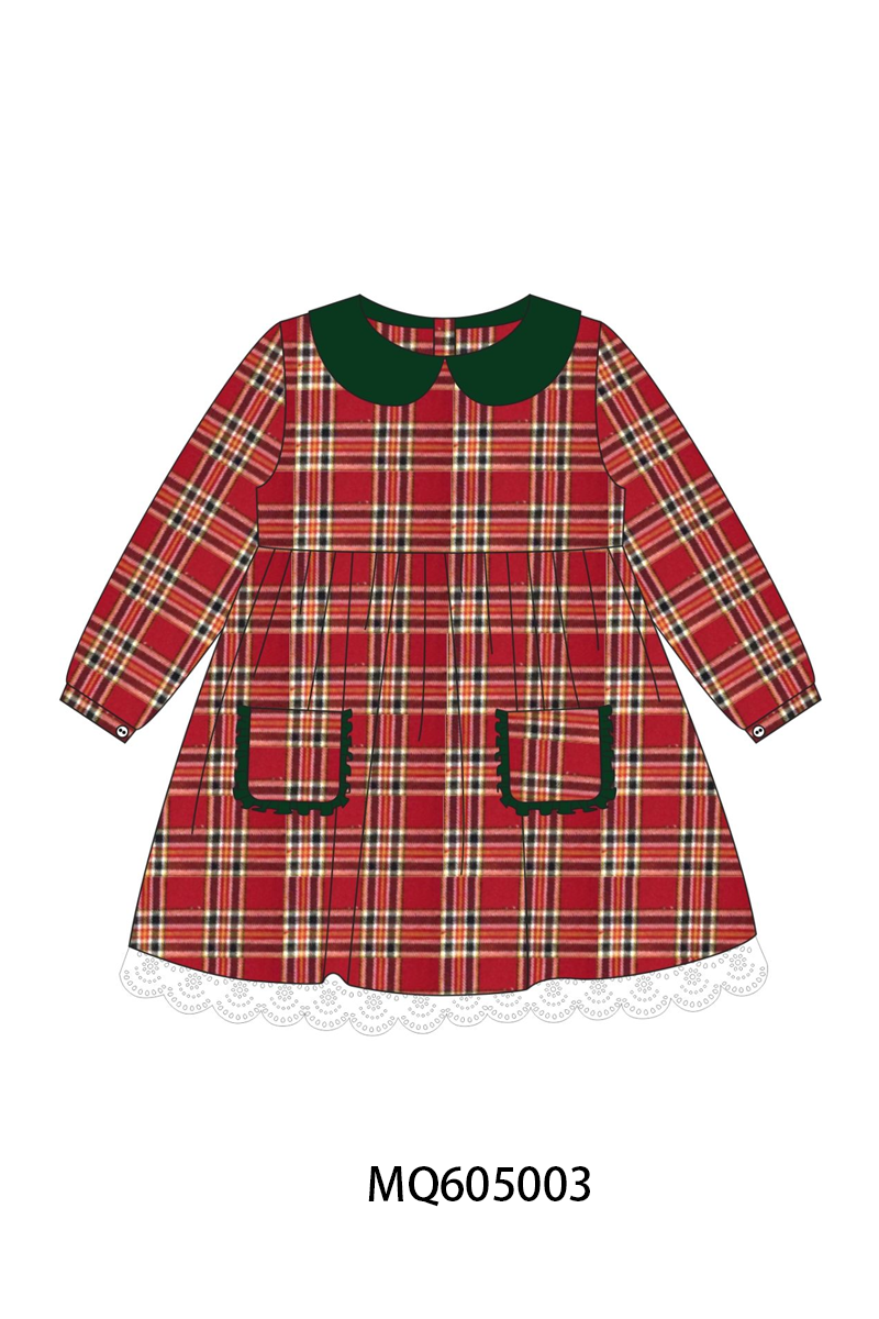 PO91 Red plaid ruffle collection