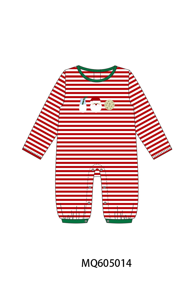 PO91 Red stripe christmas milk santa cookie embroidery collection