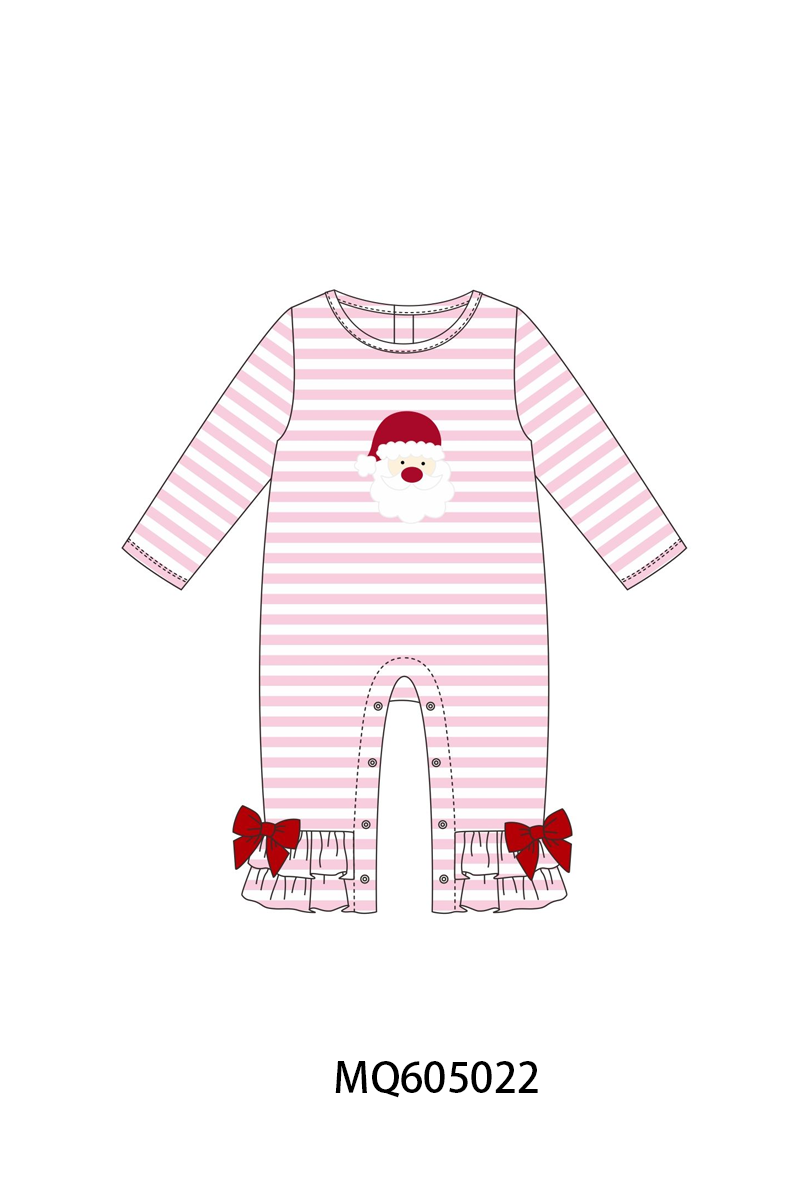 Pink stripe Christmas Santa Claus appliqué collection-ETA early December