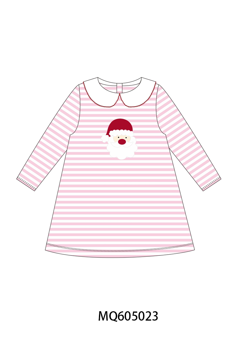Pink stripe Christmas Santa Claus appliqué collection-ETA early December