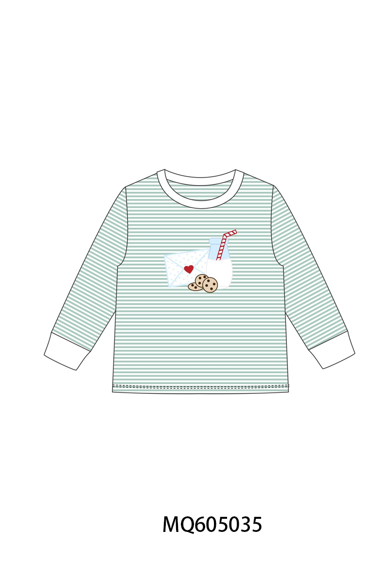Green stripe letter milk cookie appliqué collection-ETA early December