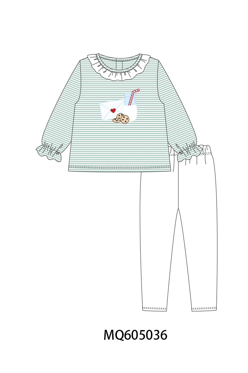 Green stripe letter milk cookie appliqué collection-ETA early December