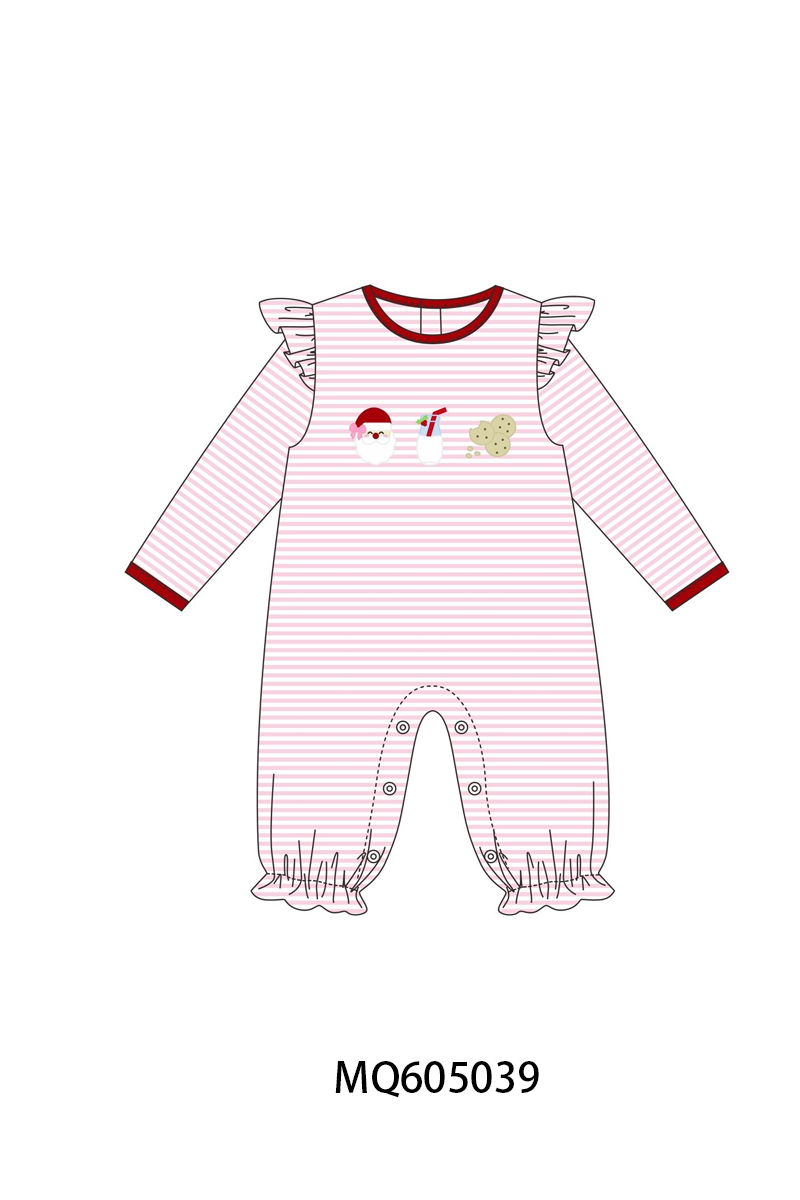 Blue&pink stripe Christmas Santa Claus milk cookie embroidery collection-ETA early December