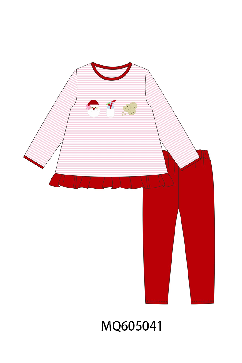 Blue&pink stripe Christmas Santa Claus milk cookie embroidery collection-ETA early December