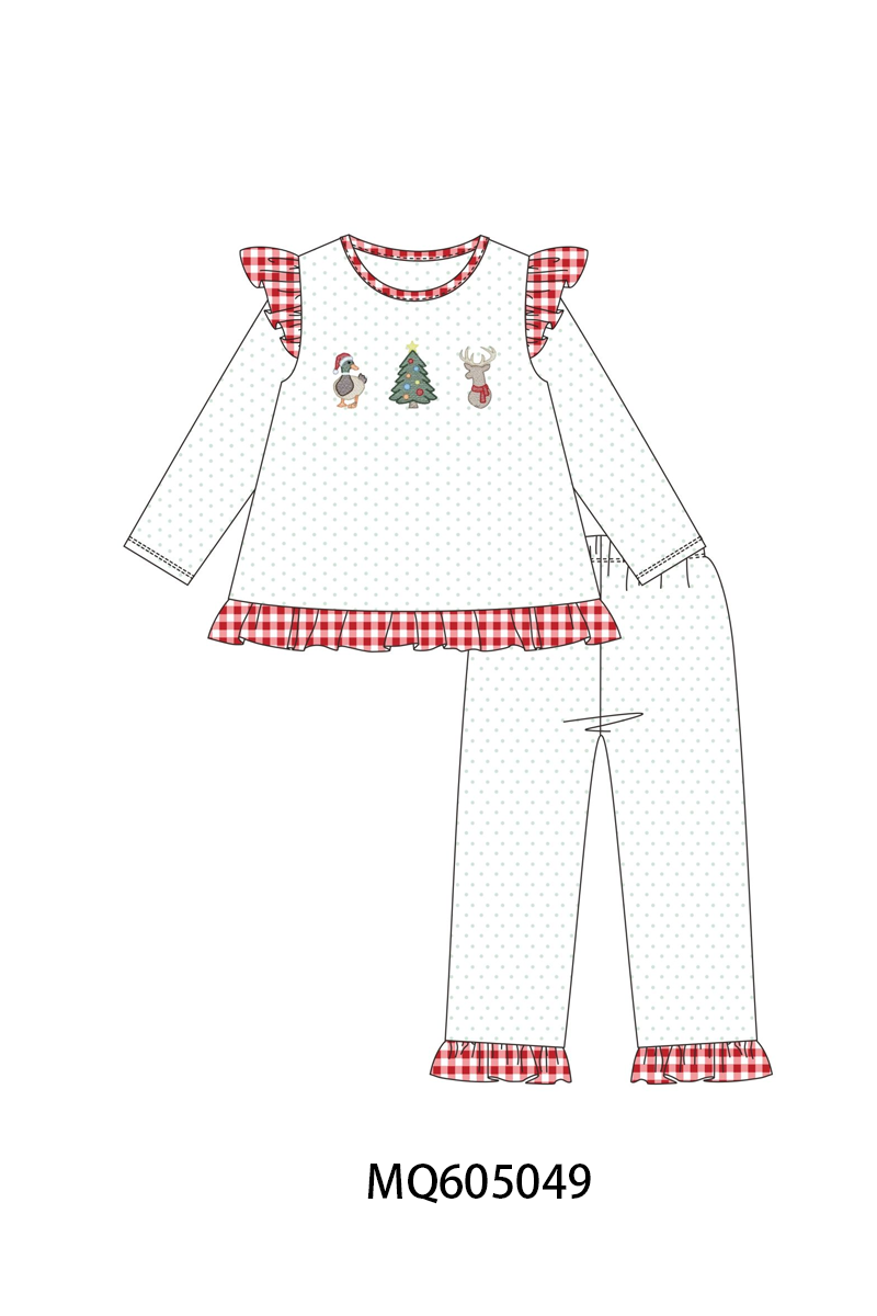 Red&green Christmas tree reindeer embroidery collection-ETA early December