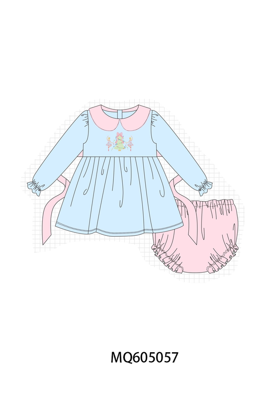 Blue Christmas tree ballet embroidery collection-ETA early December