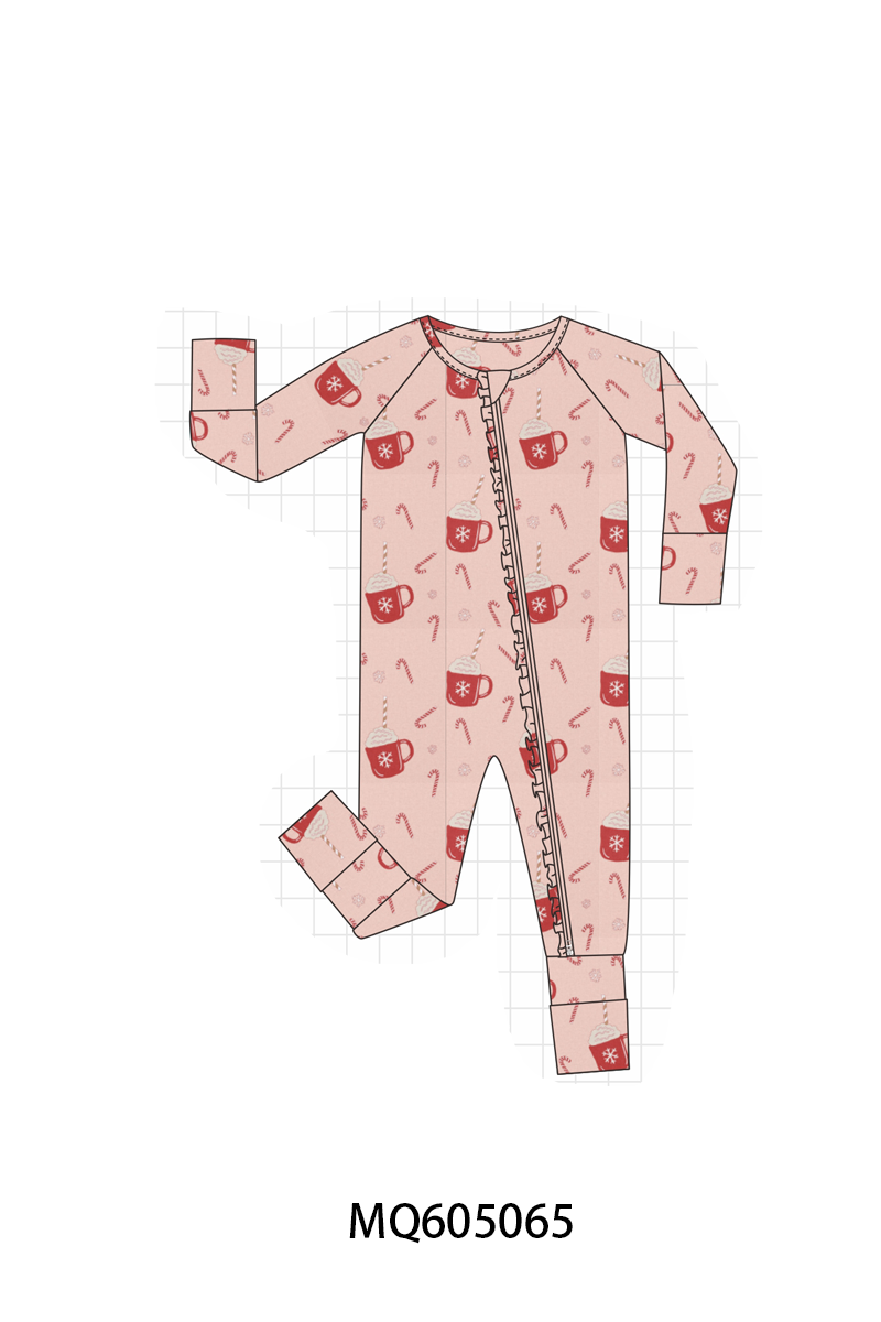 Pink Christmas candy cane print bamboo collection-ETA early December