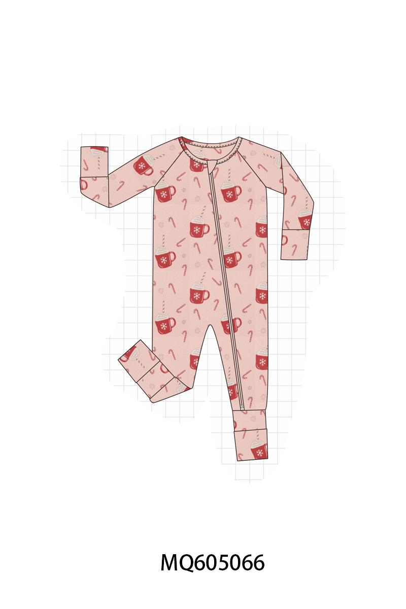 Pink Christmas candy cane print bamboo collection-ETA early December