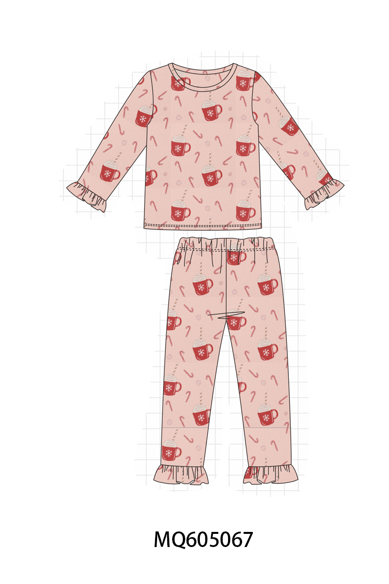Pink Christmas candy cane print bamboo collection-ETA early December