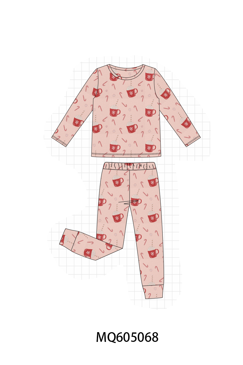 Pink Christmas candy cane print bamboo collection-ETA early December