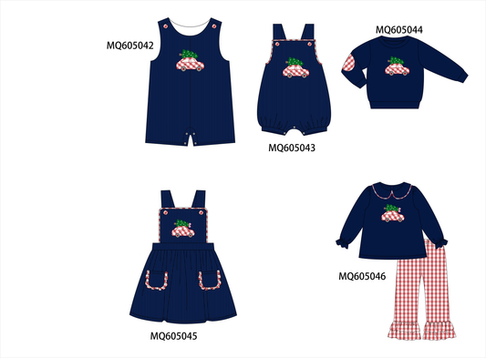 Navy christmas tree car embroidery collection-ETA early December