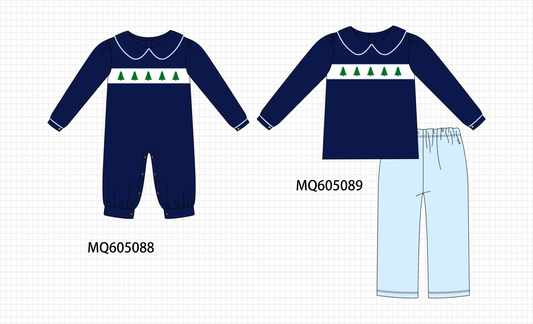 Navy Christmas tree embroidery collection-ETA early December