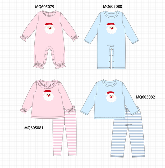 Pink&blue Christmas Santa Claus appliqué collection- ETA early December