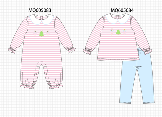 Pink stripe ballet Christmas tree embroidery collection-ETA early December