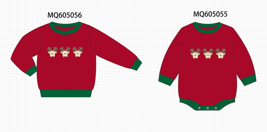 Red Christmas reindeer appliqué collection-ETA early December
