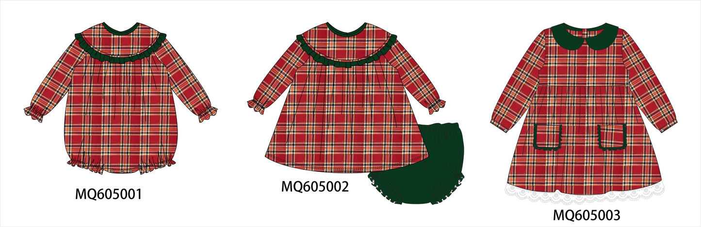 PO91 Red plaid ruffle collection