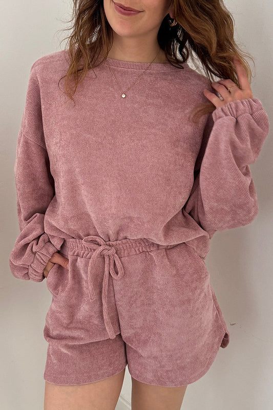 Textured Knit Pullover Set Preorder-November