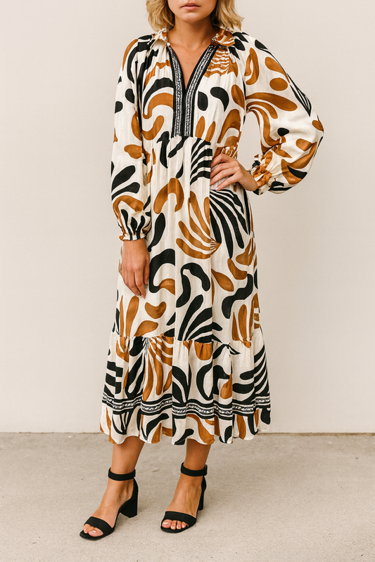 Tropical Ruffle Hem Dress FB