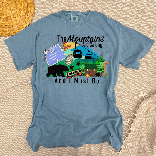 The Mountains are Calling Comfort Colors Tee-Adult