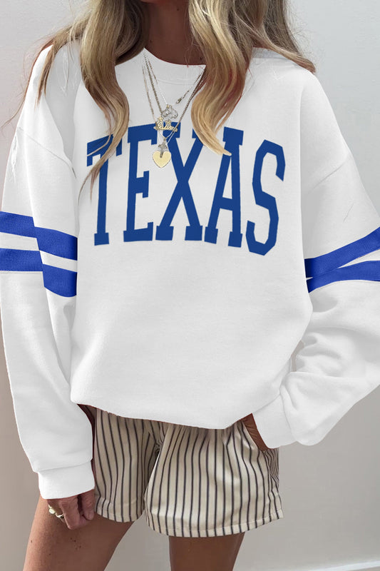White TEXAS Varsity Sweatshirt FB