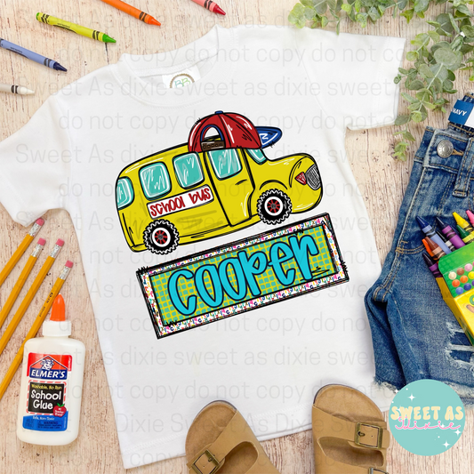 Boys Personalized School Bus Tee