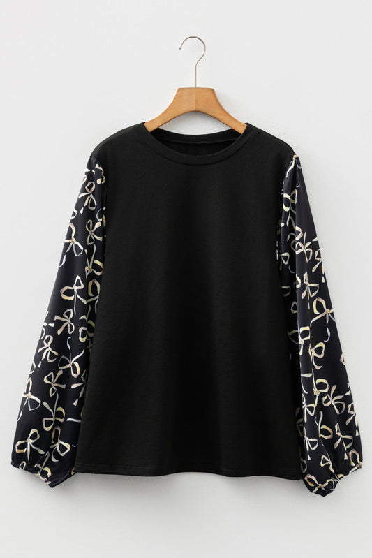 Black Bowknot Plus Blouse Preorder-November