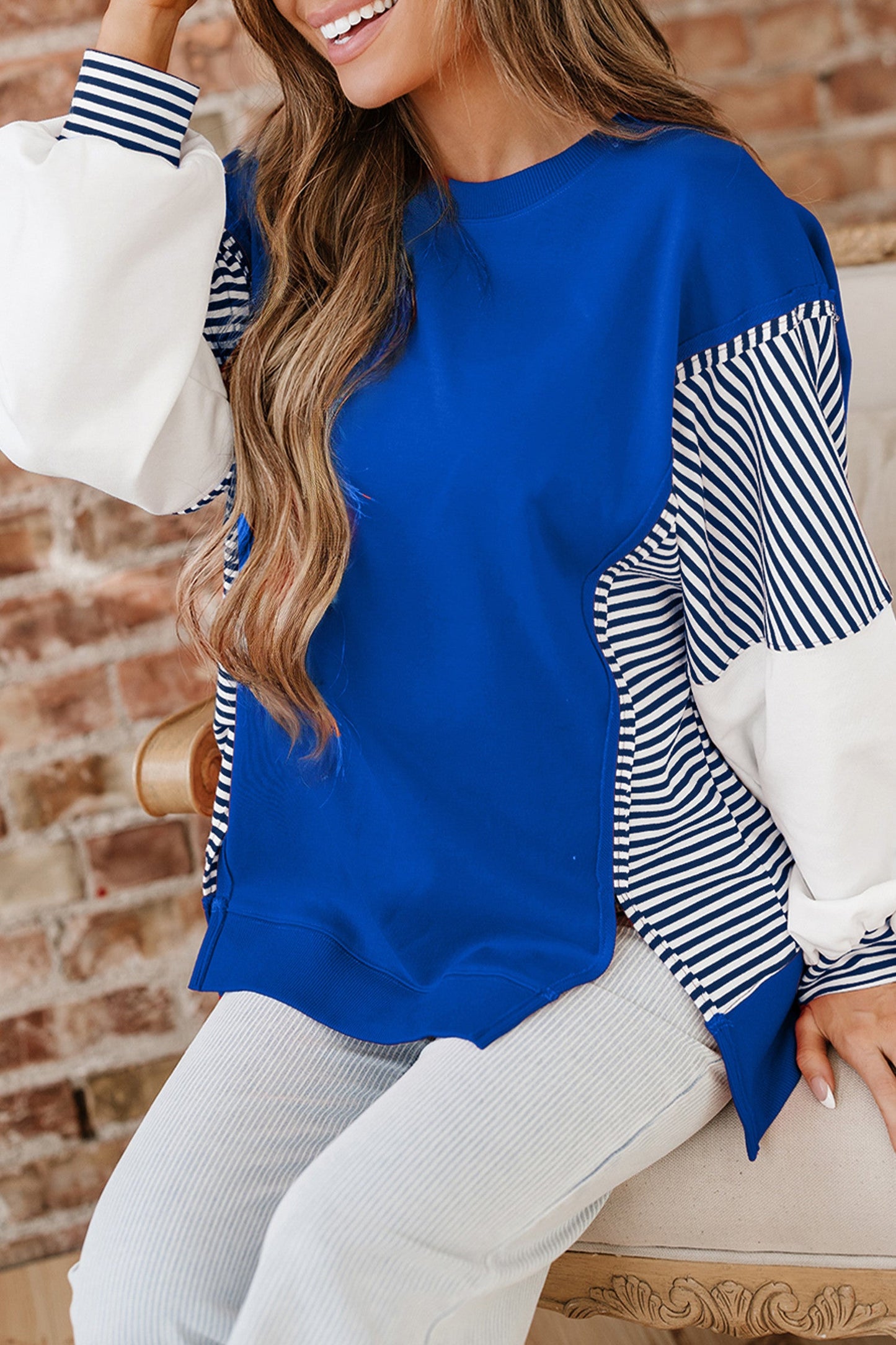 Striped Sleeve Sweatshirt