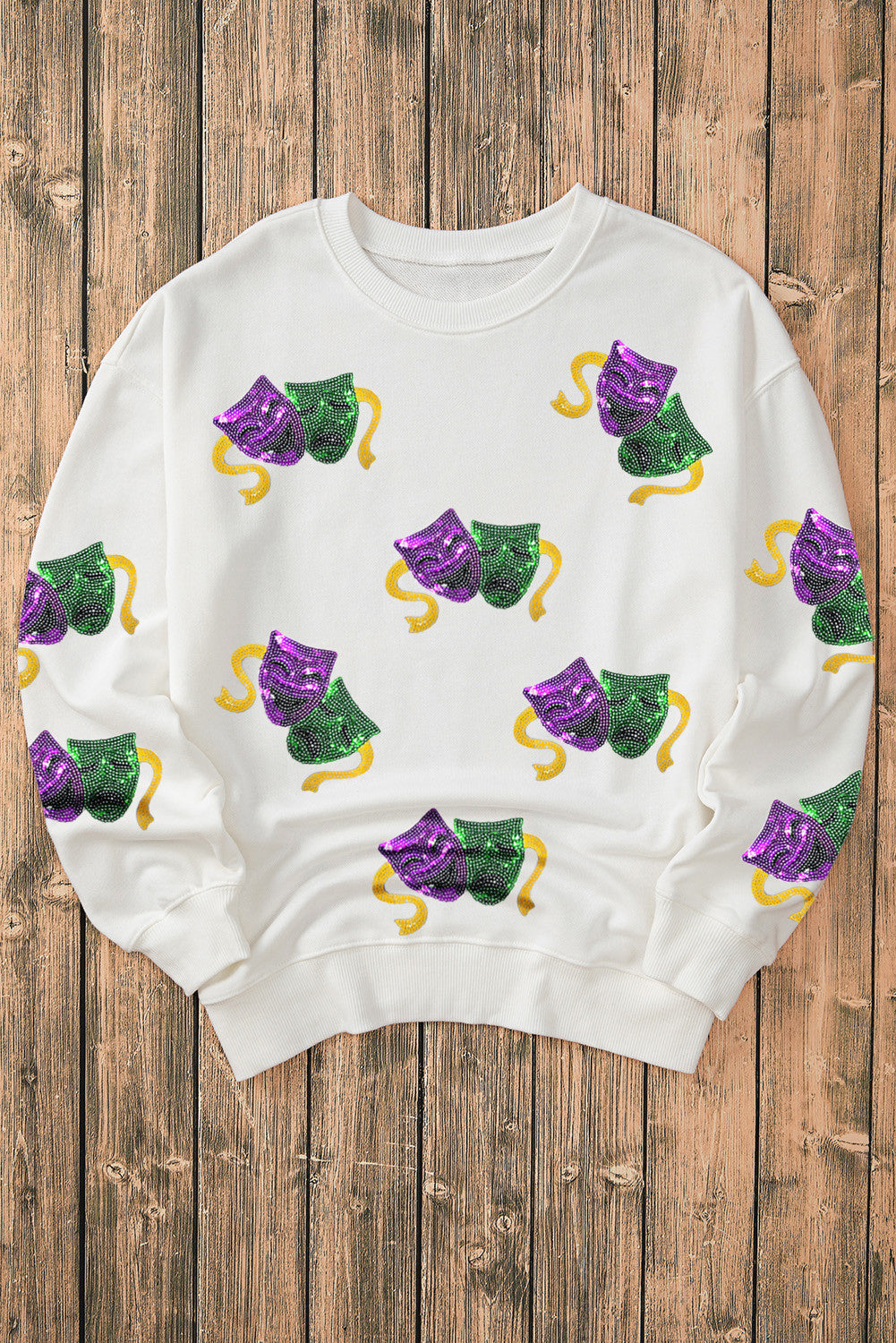 Sequin Mardi Gras Sweatshirt RTS