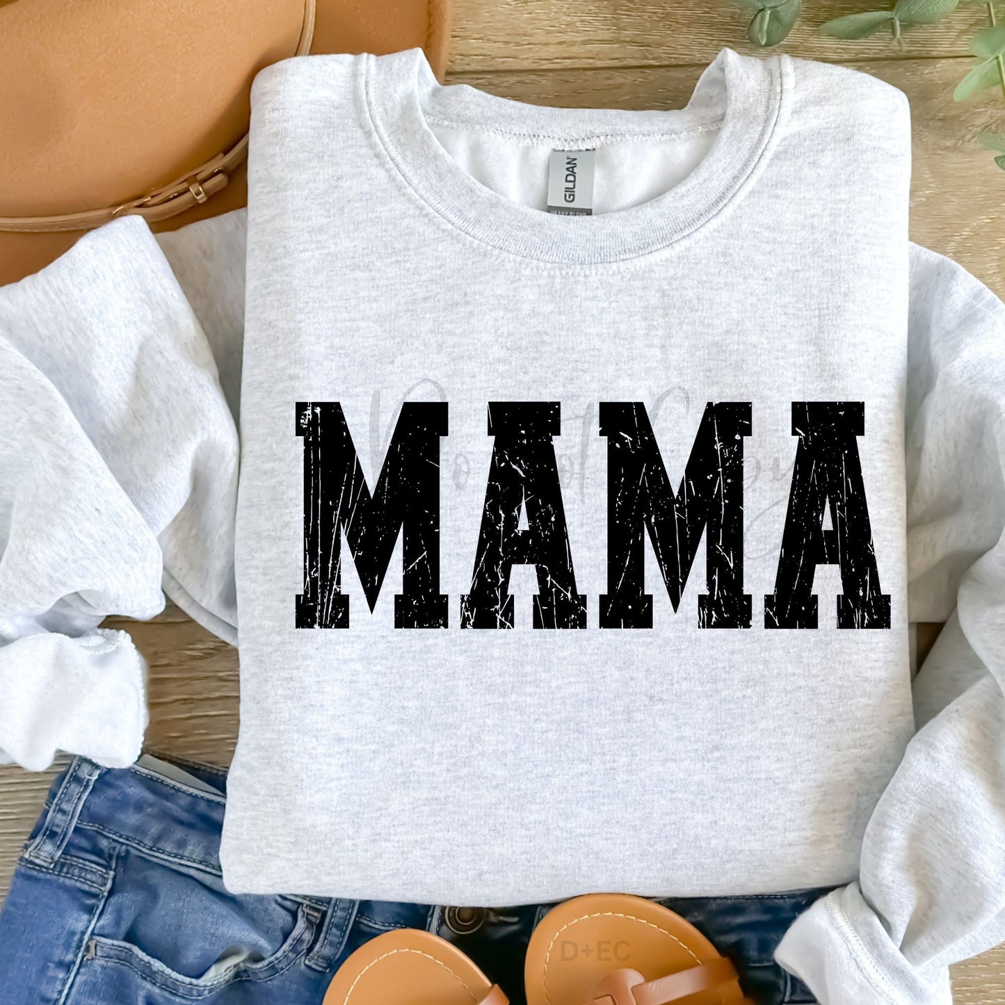 MAMA Black Distressed 2 Sweatshirt