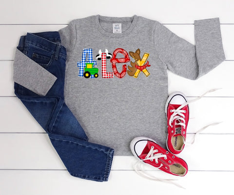 Personalized Farm name Kids Graphic Tee