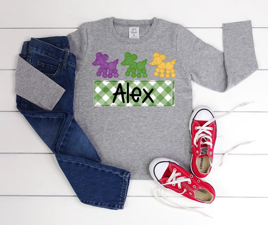 Kids Mardi Gras Personalized Balloon Tee