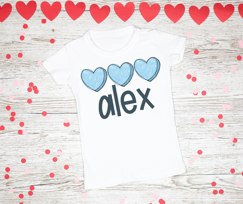 Boys Personalized Conversation Heart Tee