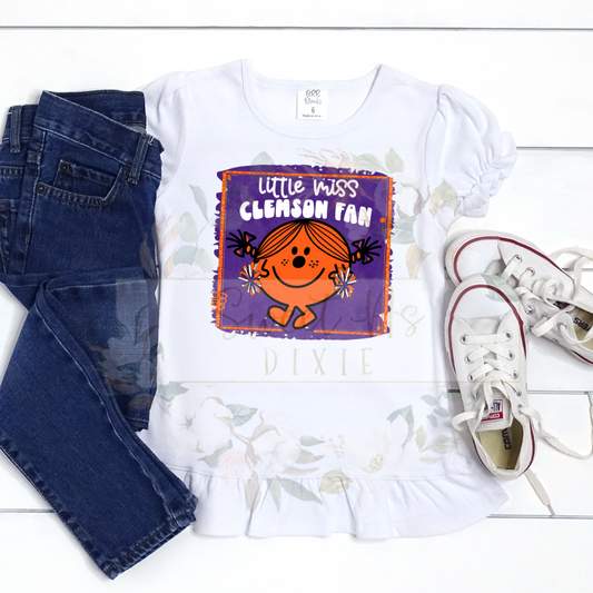 Little Miss Clemson Fan Kids Graphic Tee