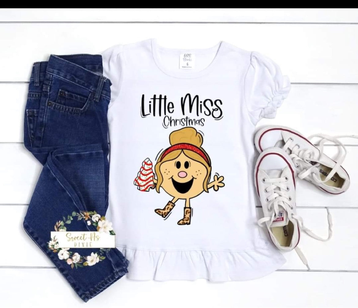 Little Miss Christmas Kids Graphic Tee